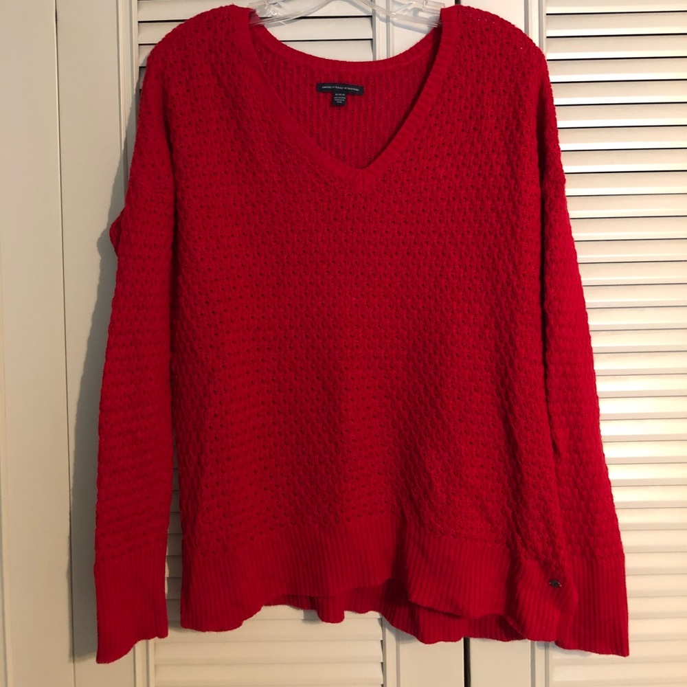 American Eagle red sweater